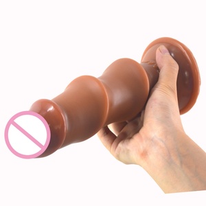 FAAK - Pene Artificial de 19 cm, Textura Profunda de Plástico, Acanalado, Mayor Estimulación, Juguete Sexual, Pene de Bambú para Mujer - Product Image 1