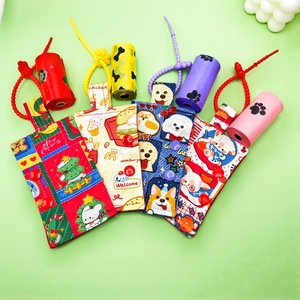 Bolsa de almacenamiento para residuos de mascotas, bolsa portátil de lona para pasear perros, diseño con temática navideña para uso en exteriores - Product Image 2