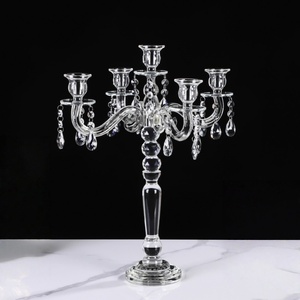 Chandelier en cristal européen Décorations de table de mariage Bougie en verre Décoration de dîner aux chandelles - Product Image 2