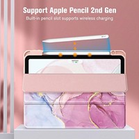 Étui intelligent multi-angles en cuir PU avec support pour iPad Air 4/Air 5, avec emplacement pour stylet et dos transparent en PC acrylique