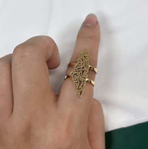 調節可能なイスラムのリングジュエリーの中に書かれたパレスチナの有名な詩とインスピレーションジュエリー316Lステンレス鋼パレスチナ地図 - Product Image 5