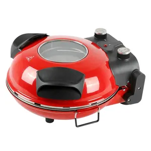 12" Rotating Pizza Maker with Stone & Baking Pan Electric Pizza Oven