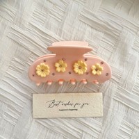 Pince à cheveux en acétate avec fleur 3D en strass, douce et antidérapante, pour femme, usage quotidien