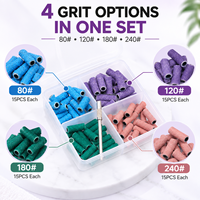 50 pièces de bandes abrasives en résine de 3 mm pour ponceuse à ongles, accessoires de manucure et pédicure, grain 60 #   80 #   120 #   150 #   180 #