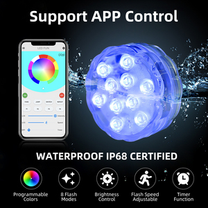 Lumières LED <span class=keywords><strong>de</strong></span> <span class=keywords><strong>piscine</strong></span> sous-marine Lumières solaires flottantes étanches Puck LightsRemote Controlled Above Ground Submersible LED Lights - Product Image 5