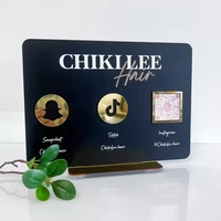 Señal de redes sociales Pink Qr Code Facebook Instagram Table Top Business Icon Sign Acrílico