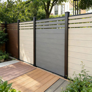 Tablas de Cercado Duraderas de WPC, Paneles de Privacidad de Madera y Plástico Compuesto con Poste de Aluminio para Cercas de Granjas, Deportes y Jardines - Product Image 1