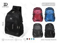 Zaino in nylon da uomo da 15 pollici con chiusura a cerniera e tracolla arcuata per studenti - Product Image 1