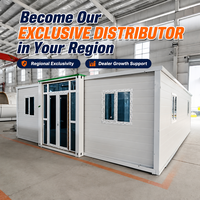 Maison conteneur extensible étanche, maisons préfabriquées durables, maison modulaire moderne avec système de gouttières