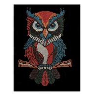 Motif de transfert thermocollant en strass hibou de Noël