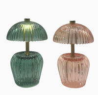 Tischlampe, Kabellose LED-Nachttischlampe, Niedliche Glas-Schreibtischlampe für Schlafzimmer und Wohnzimmer, Moderne Wohndekoration, Geschenkidee für Frauen