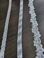 Bordure en dentelle transparente brodée à pois ondulés de 2,5 cm de large, en maille polyester, avec bordure élastique festonnée, accessoires pour vêtements et lingerie, filles et garçons