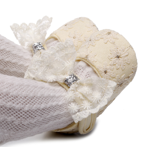 Chaussures de princesse brodées en dentelle avec nœud pour enfants, chaussures de fête pour bébés filles, vente en gros, nouveauté - Product Image 5