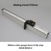 CHANSEN MG20-4 600mm Jauge d'onglet en aluminium avec butée rabattable, facile à utiliser pour scies à table, scies à ruban, profilatrices, tables de fraisage
