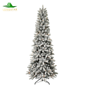 Árbol de Navidad de nieve personalizado PE PVC Material para todo tipo de clima Árbol de Navidad verde Soporte OEM Decoración para interiores y exteriores - Product Image 1