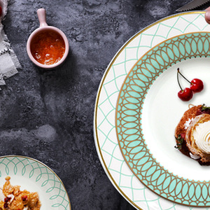 Vajilla de mesa de comedor de boda al por mayor juego de cena de cerámica para empresa de alquiler - Product Image 2