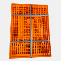 Cage de transport portable en PP orange de type H pour poulets et canards, 96x56x27cm, pour 12-15 poulets