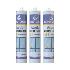 Strong Adhesion Good Weatherability Construction Use Fast Cure Acetic Silicone Sealant A88 Waterproof Silicone Sealant