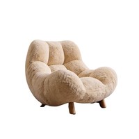 Fauteuil simple de style décontracté, modèle design avec dossier, vintage et rétro, pour appartement et maison d'hôtes, petit canapé de loisirs