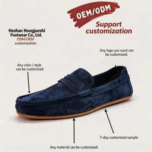 Mocasines de Cuero Hechos a Mano para Hombre, Zapatos Casuales de Negocios - Product Image 1