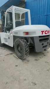Montacargas diésel usado TCM FD100 de 10 toneladas con ruedas, tipo comercial, con mástil de dos etapas, en stock, a la venta, Shanghai Fwd - Product Image 2