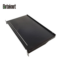Geteknet OEM ODM 19 pouces Noir 1U Étagère métallique de montage en rack Accessoires pour armoire réseau avec étagère cantilever en stock