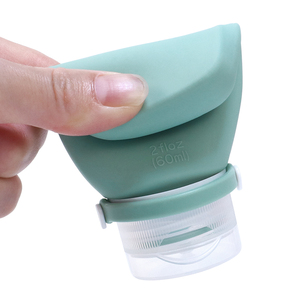 Ensemble de flacons de voyage portables en silicone 100 % étanches de 60 ml (2 oz) pour cosmétiques, rechargeables, pour lotion et shampoing, OEM - Product Image 5