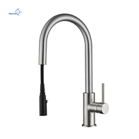 Robinet mélangeur de cuisine professionnel à col de cygne - Acier inoxydable 304 avec double contrôle de température