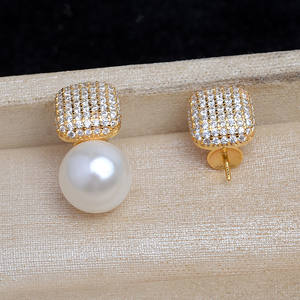 Accessoires DIY en argent 925, support vide pour boucles d'oreilles semi-finies, 12-14 mm, pour bijoux en perles, perles en vrac 5864 - Product Image 2