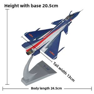 Modèle d'avion de chasse J-10 à l'échelle 1:72 haute fidélité en alliage métallique à collectionner pour les amateurs d'aviation et de spectacles militaires - Product Image 5