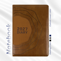 Leeres Leder-Notizbuch A5 Hardcover-Notizbuch mit Fadenbindung Individuell Geprägtes Logo Planer 2027 Tagebuch Geschäftliches Firmengeschenk