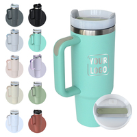 Tasse de voyage en acier inoxydable à logo personnalisé, gobelet d'aventure de 40 oz isolé à double paroi, gobelet de 40 oz avec poignée