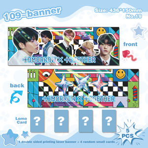 Enlace Total |   Pancarta Portátil de Doble Cara con Estampado de Kpop Stray Kids/Twice/Baby Monster, Regalo para Fans - Product Image 5