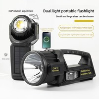 350 °   Linterna de Mano Giratoria de Doble Luz, Linterna LED Recargable Solar, Lámpara de Trabajo de Emergencia