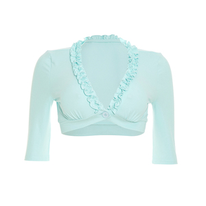 Viviblook C26TP273 T-shirt pour femme, nouveau modèle, col en V, boutonné, couleur unie, coupe ajustée, décontracté, crop top pour femme - Product Image 4