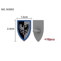 Bannière de drapeau des chevaliers médiévaux, armes militaires, accessoires de soldats, jouets de construction pour enfants N3001-N3008