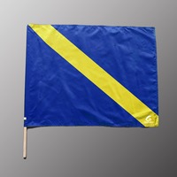Drapeaux de course personnalisés avec logo imprimé numériquement, mât en bois, drapeau de football, drapeau d'arbitre, drapeau de signalisation, fanion d'équipe/club
