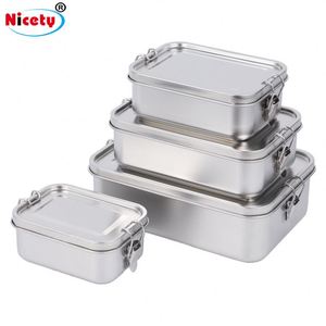 Sealed Food Grade Portable Outdoor Picnic Storage <b>Box</b> BPA FREE 304 Stainless Steel Children's Student <b>Lunch</b> <b>Box</b> - Product Image 1