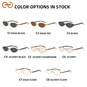 Gafas de Sol TWOOO T1847, Montura Ovalada Metálica Pequeña, Estilo Retro, Elegante, Moderno y Versátil - Product Image 4