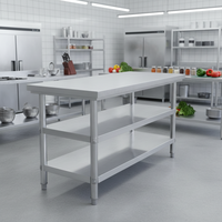 Comptoir professionnel en acier inoxydable sur mesure, conçu pour résister aux zones de préparation et de service alimentaire à fort trafic