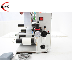 HZPK Semi-automatic Flat <b>Sticker</b> Labeling <b>Printing</b> <b>Machines</b> for Bag Cans Leather with Coding - Product Image 5
