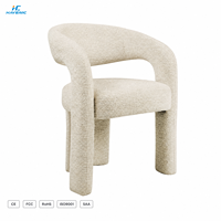 Fauteuil de salle à manger moderne et épuré Effie à dossier ailé, inclinable manuellement, hauteur réglable, en tissu écologique pour salon et loisirs