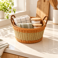 Panier de rangement ovale multifonctionnel en tissu écologique – Rangement durable et décoratif pour la maison, idéal pour le linge et les jouets