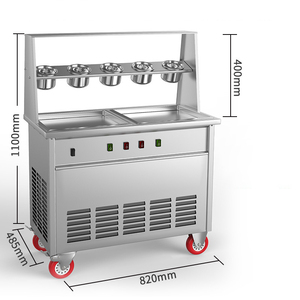 Machine à crème glacée frite roulée thaïlande de haute qualité 35*35cm Pan Round Pan Fried Ice Cream Roll Machine - Product Image 5