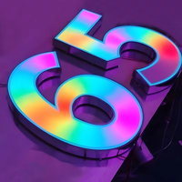 Enseigne commerciale LED RGB personnalisée, lettres 3D couleur, logo de magasin, utilisation extérieure et domestique, étanche IP65, charge sans fil