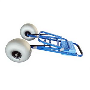 รถเข็นอลูมิเนียมพับได้แบบพกพาปรับแต่งได้รถเข็นแพลตฟอร์มเหล็กล้อบอลลูนล้อตกปลาสำหรับรถเข็นรถเข็นรถเข็น - Product Image 3