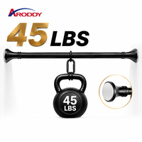 ARODDY Source Factory Tringle à rideaux réglable sans perçage, robuste, 32 mm, noir, blanc, gris, pour fenêtres
