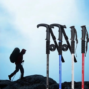 Bâtons <span class=keywords><strong>de</strong></span> trekking 3 sections haute qualité polyvalent en alliage d'<span class=keywords><strong>aluminium</strong></span> <span class=keywords><strong>carbone</strong></span> Trekking poignée droite bâtons télescopique <span class=keywords><strong>randonnée</strong></span> - Product Image 5