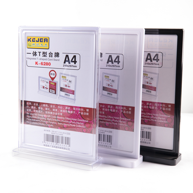 A6 standaard acryl tafelstandaard, 6 stuks T-standaard