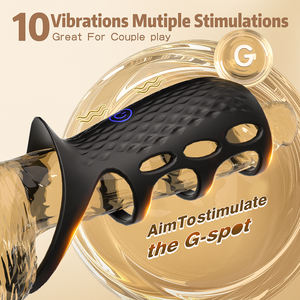 Anneau vibrant pour pénis en silicone, stimulateur du point G, entraîneur d'érection, retardateur d'éjaculation, jouet sexuel pour hommes et couples - Product Image 2